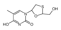 1-[(2S,5R)-2-(hydroxymethyl)-1,3-oxathiolan-5-yl]-5-methylpyrimidine-2,4-dione Structure