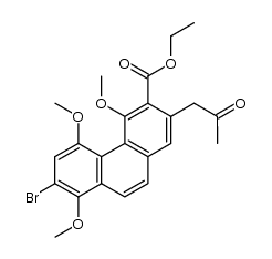 ethyl 7-bromo-4,5,8-trimethoxy-2-(2-oxopropyl)phenanthrene-3-carboxylate结构式