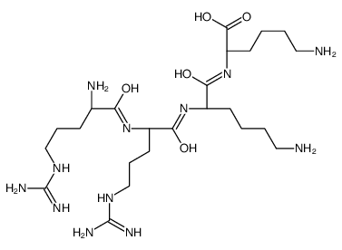 (2S)-6-amino-2-[[(2S)-6-amino-2-[[(2S)-2-[[(2S)-2-amino-5-(diaminomethylideneamino)pentanoyl]amino]-5-(diaminomethylideneamino)pentanoyl]amino]hexanoyl]amino]hexanoic acid结构式