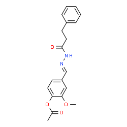 2-methoxy-4-[2-(3-phenylpropanoyl)carbonohydrazonoyl]phenyl acetate structure