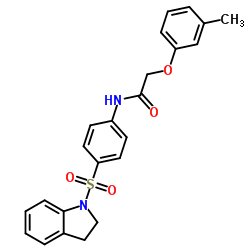 N-[4-(2,3-Dihydro-1H-indol-1-ylsulfonyl)phenyl]-2-(3-methylphenoxy)acetamide结构式