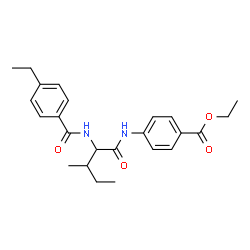 Benzoic acid, 4-[[2-[(4-ethylbenzoyl)amino]-3-methyl-1-oxopentyl]amino]-, ethyl ester (9CI)结构式