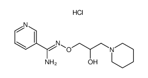 O-(2-hydroxy-3-piperidino-1-propyl) nicotinic acid amidoxime hydrochloride Structure