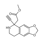 (5-ethynyl-5,6,7,8-tetrahydro[1,3]dioxolo[4,5-g]isoquinolin-5-yl)acetic acid methyl ester结构式