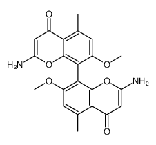 (rac)-2,2'-diamino-7,7'-dimethoxy-5,5'-dimethyl-4H,4'H-8,8'-bichromene-4,4'-dione结构式