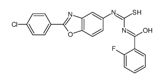 N-[[2-(4-chlorophenyl)-1,3-benzoxazol-5-yl]carbamothioyl]-2-fluorobenzamide结构式