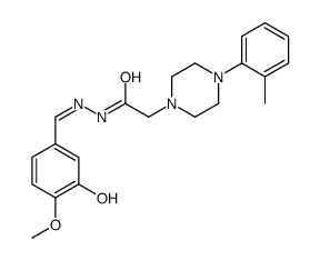 N-[(E)-(3-hydroxy-4-methoxyphenyl)methylideneamino]-2-[4-(2-methylphenyl)piperazin-1-yl]acetamide结构式