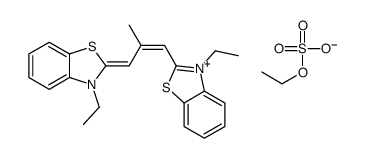 ethyl 3-ethyl-2-[3-(3-ethyl-3H-benzothiazol-2-ylidene)-2-methylprop-1-enyl]benzothiazolium sulphate Structure