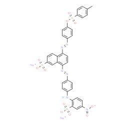 disodium 5-[[4-[[(4-methylphenyl)sulphonyl]oxy]phenyl]azo]-8-[[4-[(4-nitro-2-sulphonatophenyl)amino]phenyl]azo]naphthalene-2-sulphonate structure