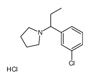 Pyrrolidine, 1-(m-chloro-alpha-ethylbenzyl)-, hydrochloride Structure