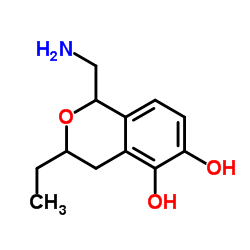 1H-2-Benzopyran-5,6-diol, 1-(aminomethyl)-3-ethyl-3,4-dihydro- (9CI) Structure