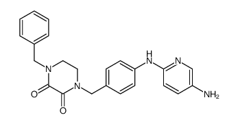 1-[[4-[(5-aminopyridin-2-yl)amino]phenyl]methyl]-4-benzyl-piperazine-2 ,3-dione结构式