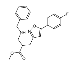 2-(benzylamino-methyl)-3-[5-(4-fluorophenyl)isoxazol-3-yl]propionic acid methyl ester Structure