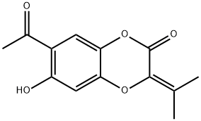 1,4-Benzodioxin-2(3H)-one,7-acetyl-6-hydroxy-3-(1-methylethylidene)- structure