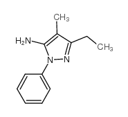 5-ethyl-4-methyl-2-phenylpyrazol-3-amine结构式