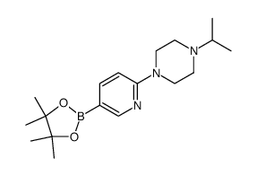 Piperazine, 1-(1-methylethyl)-4-[5-(4,4,5,5-tetramethyl-1,3,2-dioxaborolan-2-yl)-2-pyridinyl] Structure