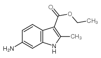 6-氨基-2-甲基-1H-吲哚-3-羧酸乙酯结构式