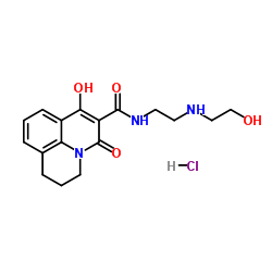 1-HYDROXY-3-OXO-6,7-DIHYDRO-3H,5H-PYRIDO[3,2,1-IJ]QUINOLINE-2-CARBOXYLIC ACID [2-(2-HYDROXY-ETHYLAMINO)-ETHYL]-AMIDE HYDROCHLORIDE结构式