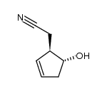 trans-2-cyanomethylcyclopent-3-en-1-ol结构式