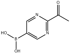 (2-乙酰基嘧啶-5-基)硼酸结构式