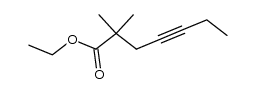 ethyl 2,2-dimethyl-4-heptynoate结构式