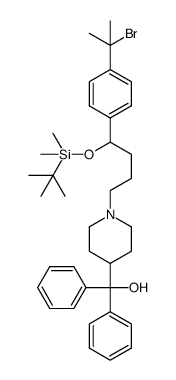 tert-butyl(4-(4-(hydroxyldiphenylmethyl)piperidin-1-yl)-1-(4-(2-bromopropan-2-yl)phenyl)butan-1-oxy)dimethylsilane Structure