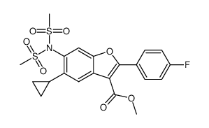 methyl 6-[bis(methylsulfonyl)amino]-5-cyclopropyl-2-(4-fluorophenyl)-1-benzofuran-3-carboxylate Structure