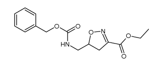 5-[(benzyloxycarbonylamino)methyl]-4,5-dihydro-isoxazole-3-carboxylic acid ethyl ester结构式