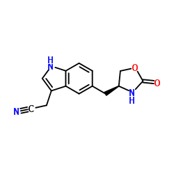 (5-{[(4S)-2-Oxo-1,3-oxazolidin-4-yl]methyl}-1H-indol-3-yl)acetonitrile Structure