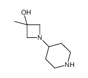 3-Methyl-1-(piperidin-4-yl)azetidin-3-ol结构式