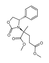 (+)-(2S)-Dimethyl 2-methyl-2-((4S)-2-oxo-4-phenyl-1,3-oxazolidin-3-yl)pentane-1,5-dioate结构式