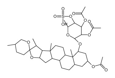 1-O-(2',3'-diacetylfucopyranosyl-(4'-sulfate))-5-spirostan-1-ol 3-acetate结构式