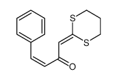 1-(1,3-dithian-2-ylidene)-4-phenylbut-3-en-2-one Structure