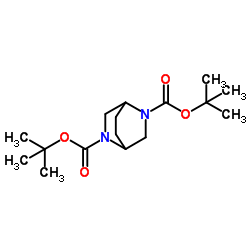 Bis(2-methyl-2-propanyl) 2,5-diazabicyclo[2.2.2]octane-2,5-dicarboxylate Structure