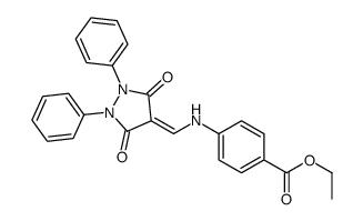 4-[[(3,5-Dioxo-1,2-diphenylpyrazolidin-4-ylidene)methyl]amino]benzoic acid ethyl ester Structure