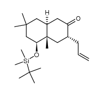 (3R,4aS,5S)-3-allyl-5-{[tert-butyl(dimethyl)silyl]oxy}-4a,7,7-trimethyloctahydro-2(1H)-naphthalenone结构式