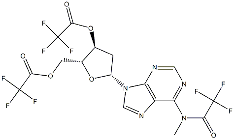 3'-O,5'-O-Bis(trifluoroacetyl)-2'-deoxy-N-methyl-N-(trifluoroacetyl)adenosine Structure