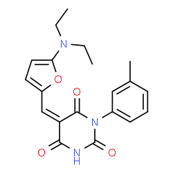 2,4,6(1H,3H,5H)-Pyrimidinetrione,5-[[5-(diethylamino)-2-furanyl]methylene]-1-(3-methylphenyl)-结构式