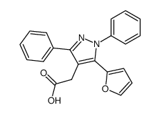 5-(2-Furanyl)-1,3-diphenyl-1H-pyrazole-4-acetic acid结构式