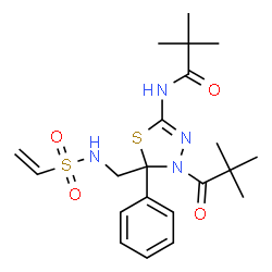 N-(5-苯基-4-新戊酰基-5-(乙烯基磺酰氨基甲基)-4,5-二氢-1,3,4-噻二唑-2-基)图片