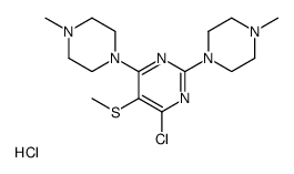 4-chloro-2,6-bis(4-methylpiperazin-1-yl)-5-methylsulfanylpyrimidine,hydrochloride Structure