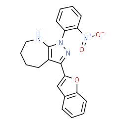 Pyrazolo[3,4-b]azepine, 3-(2-benzofuranyl)-1,4,5,6,7,8-hexahydro-1-(2-nitrophenyl)- (9CI) picture