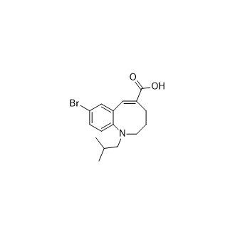 (E)-8-溴-1-异丁基-1,2,3,4-四氢苯并[b]吖辛因-5-羧酸结构式