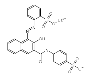 barium 2-[[2-hydroxy-3-[[(4-sulphonatophenyl)amino]carbonyl]-1-naphthyl]azo]benzenesulphonate] structure