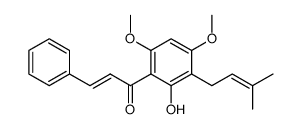 (E)-1-[2-Hydroxy-4,6-dimethoxy-3-(3-methyl-2-butenyl)phenyl]-3-phenyl-2-propen-1-one Structure