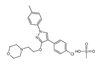 4-[2-[4-(4-chlorophenyl)-1-(4-methylphenyl)pyrazol-3-yl]oxyethyl]morpholine,methanesulfonic acid结构式