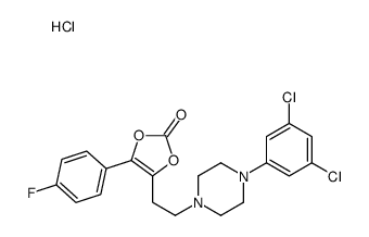 4-(2-(4-(3,5-Dichlorophenyl)-1-piperazinyl)ethyl)-5-(4-fluorophenyl)-1 ,3-dioxol-2-one HCl structure