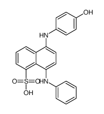 8-anilino-5-(4-hydroxyanilino)naphthalenesulphonic acid structure