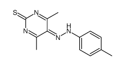 4,6-dimethyl-5-[(4-methylphenyl)hydrazinylidene]pyrimidine-2-thione结构式