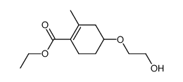 4-(2-Hydroxy-ethoxy)-2-methyl-cyclohex-1-enecarboxylic acid ethyl ester结构式